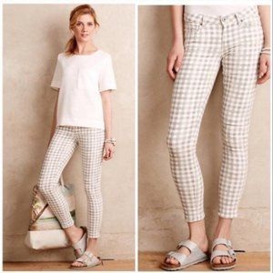 *FINAL* ANTRHOPOLOGIE - EUC Paige Verdugo Skinny Ankle Jeans - Gray Gingham